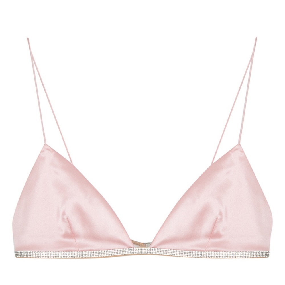 NWT Nue Studio silk crystal trim bralette